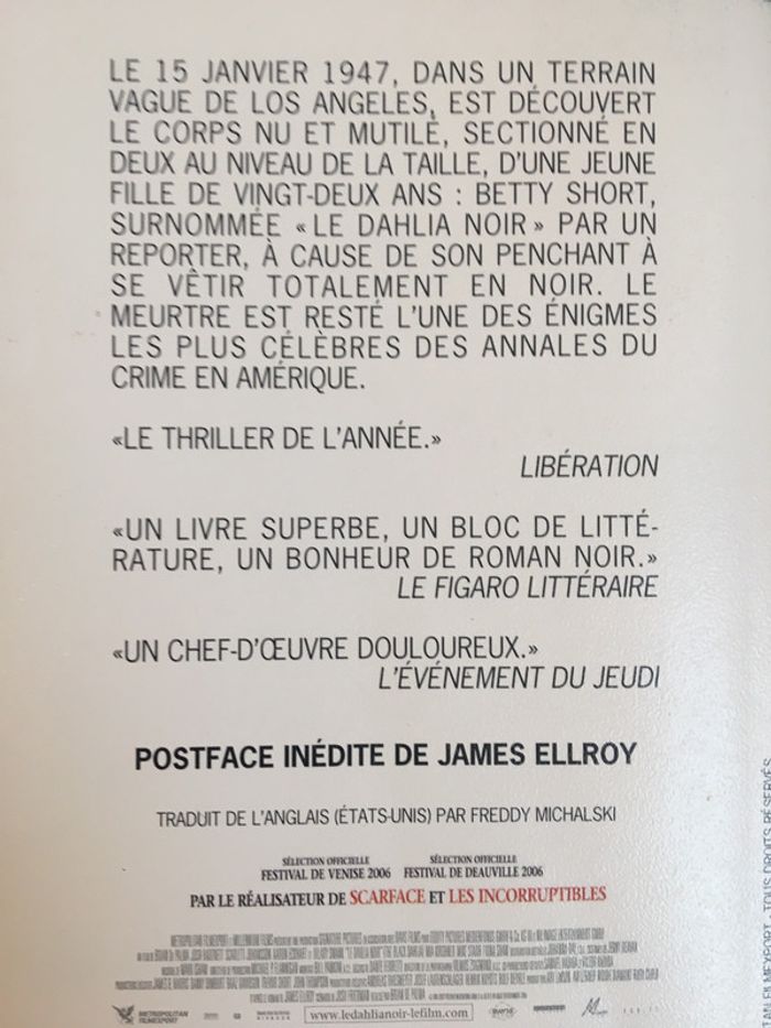 Livre de poche le dahlia noir - photo numéro 3
