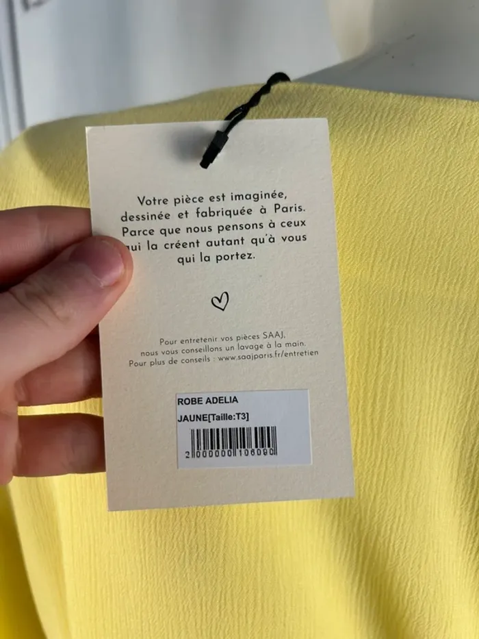 Robe courte Jaune SAAJ T3 / L neuve - photo numéro 5