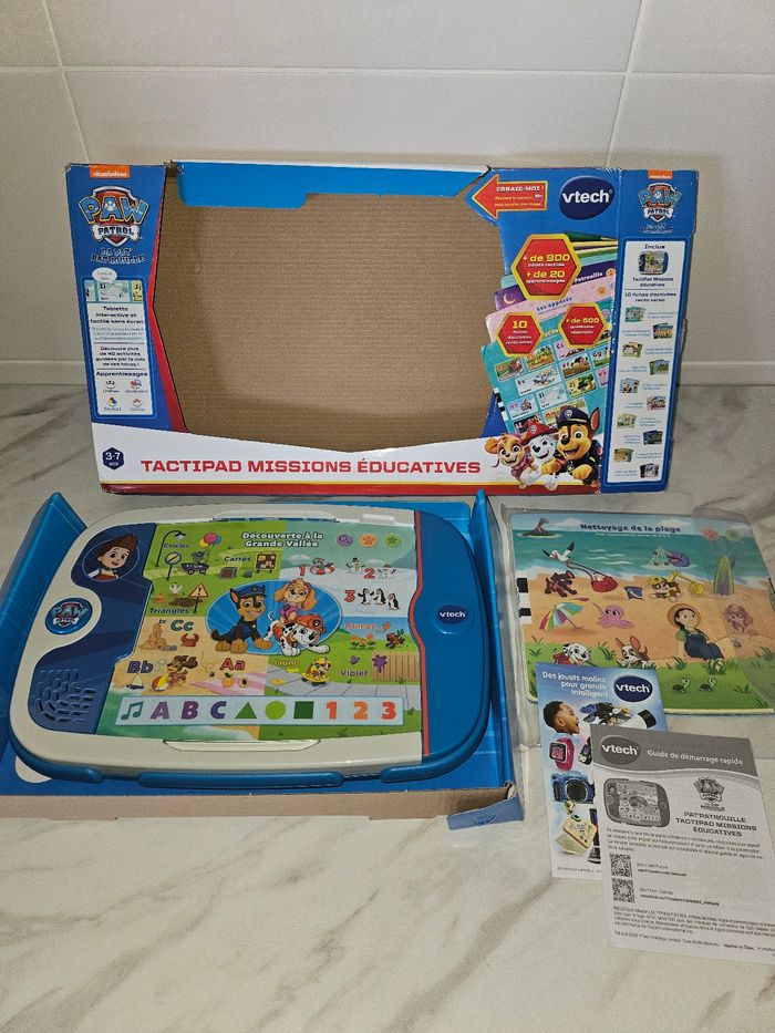 Tablette éducatif, vtech, paw patrol, jeux ludique, fiche d'activité