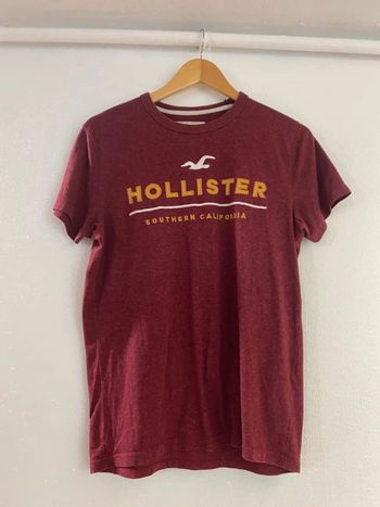 T-shirt Hollister rouge bordeaux homme taille S