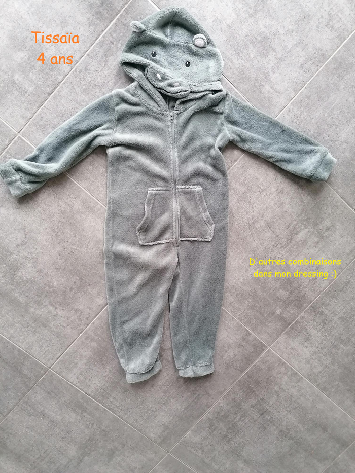Pyjama tout doux combinaison 4 ans tissaia hippopotame