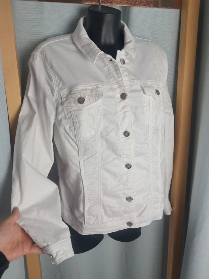 Leconte veste blanche été en jean T.46 neuve - photo numéro 2