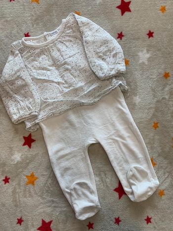 Pyjama Manches Longues en Velours Bout’chou Blanc 1A