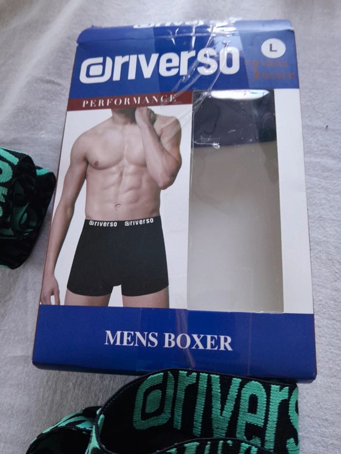 1 lot de 3 boxers noirs riverso performance neuf avec emballage taille L - photo numéro 2