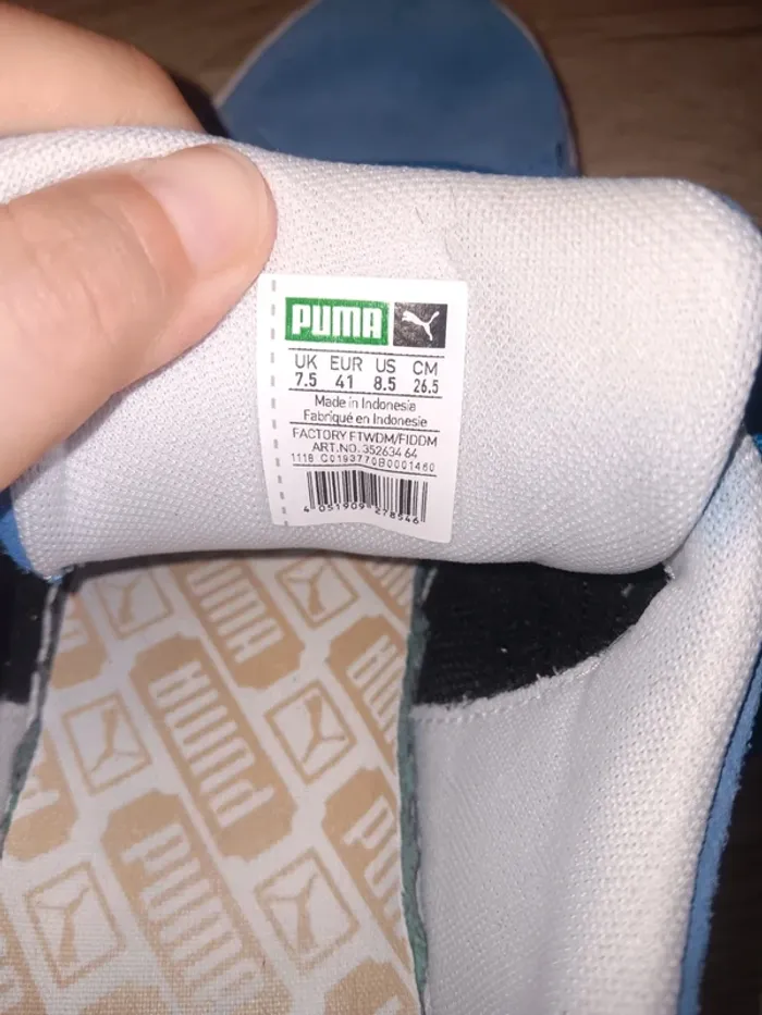 Baskets Puma taille 41 Suède Bleu Vintage Authentique - photo numéro 4