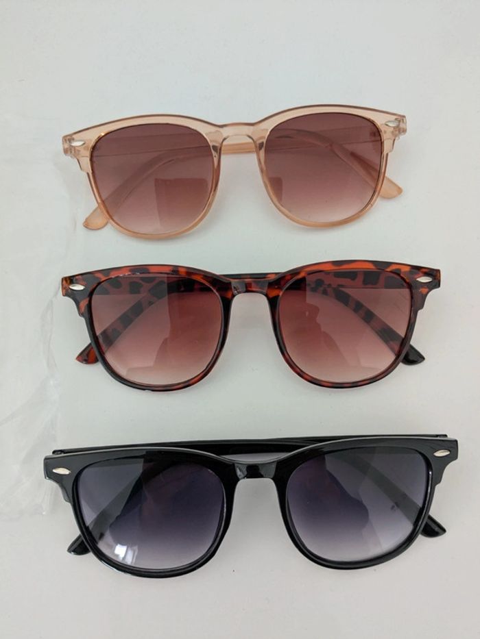 Lot de 3 paires de lunettes de soleil neuves - photo numéro 2