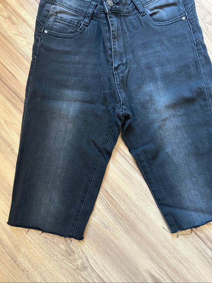 Pantacourt / Short en jean noir Slim Laulia Tailles XS-S - photo numéro 2