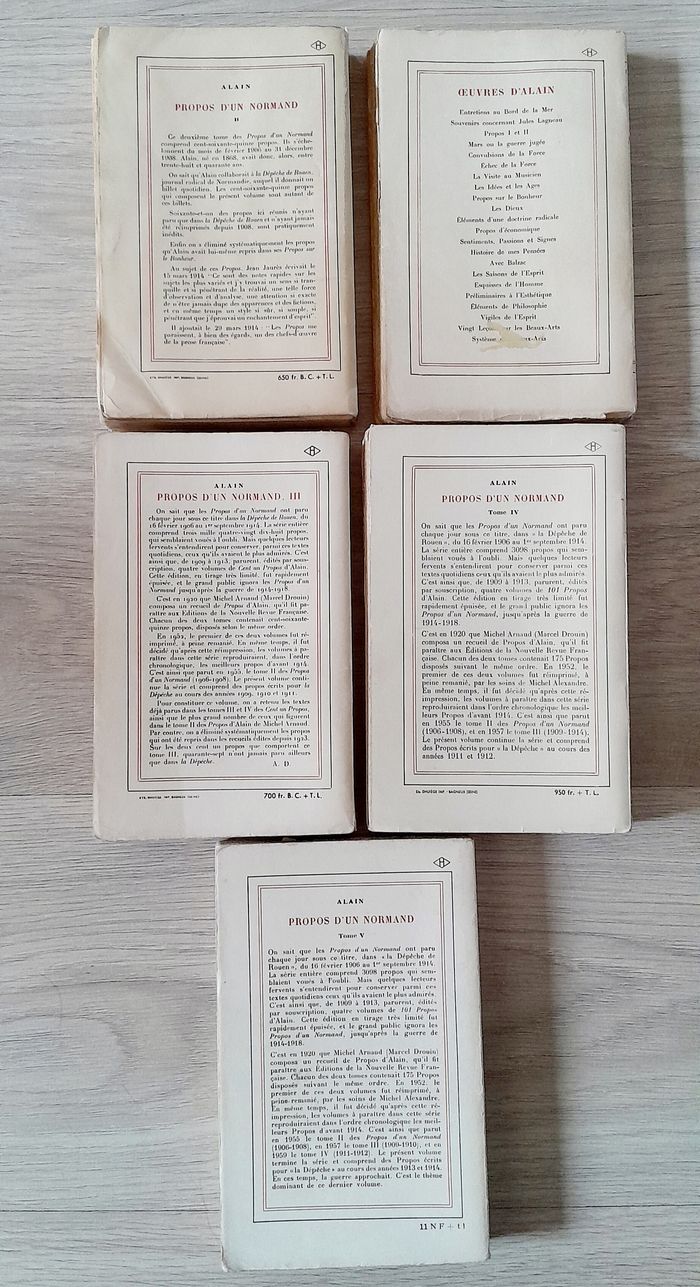 Alain - Propos d'un normand 1906-1914 - 5 tomes Philosophie 1ères éditions - photo numéro 4