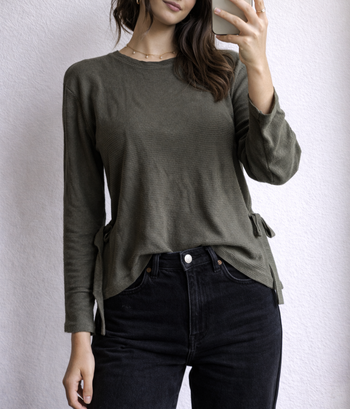 Haut kaki Kiabi côtelé