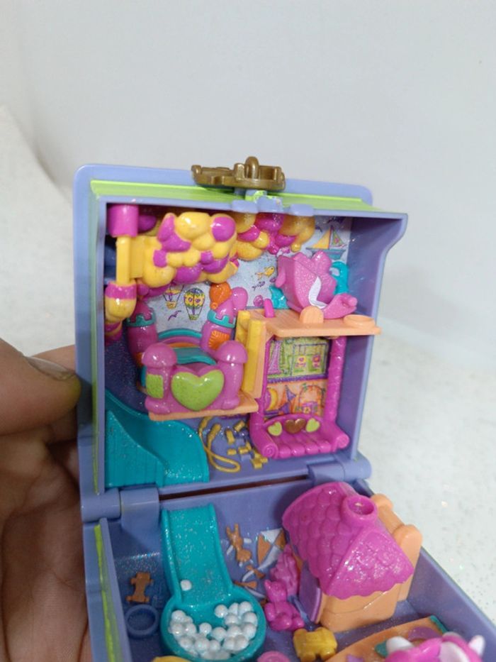 Polly pocket bluebird livre Book toy fun land pays jouet v 5 violet purple playhouse complet vintage - photo numéro 7