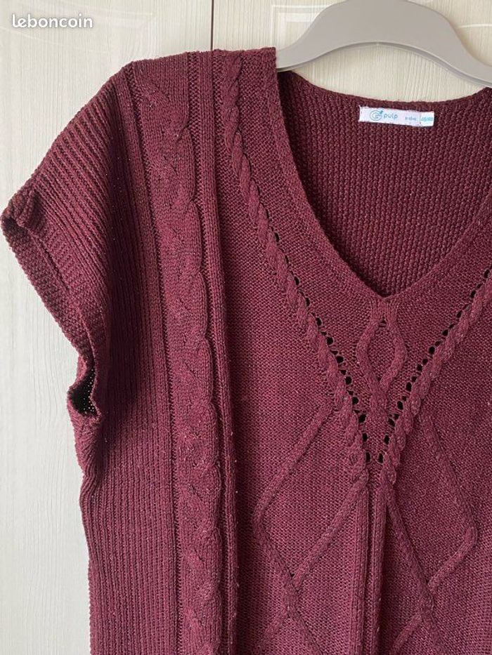 Pull manches courtes - femme - taille 46/48 - photo numéro 2