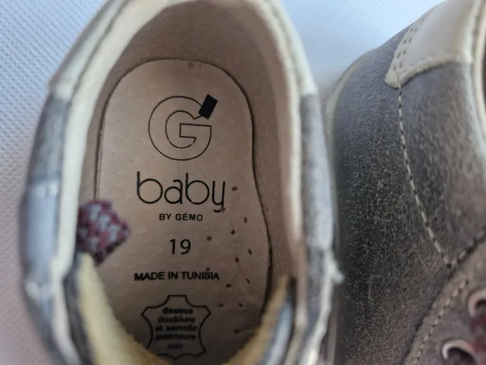 Chaussures garçon 19 Baby by Gémo Gris Beige Bordeaux - photo numéro 5
