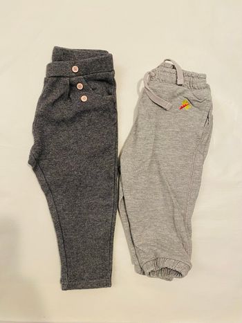 2 pantalons fille 12 mois