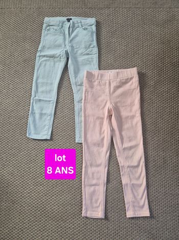 Lot de 2 treggings clairs fille - 8 ans