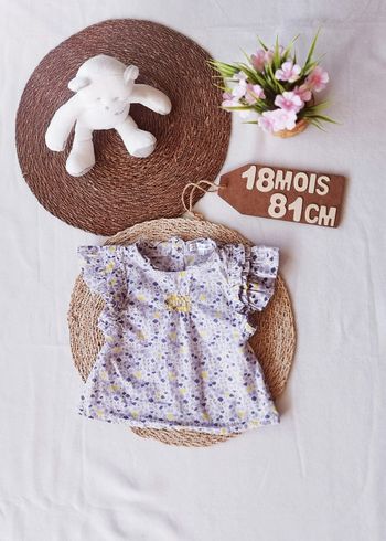 Blouse 👣 fleurie, 18 mois, Kitchoun