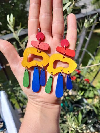 Clips bois multicolores