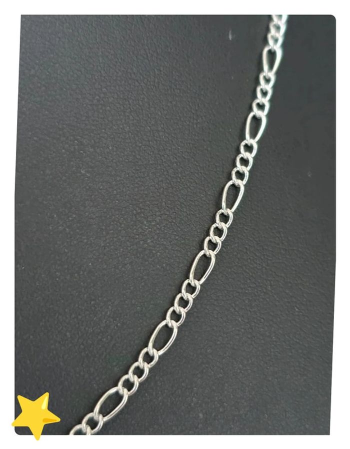 Collier maille figaro 2mm 40cm plaquage argent - photo numéro 4