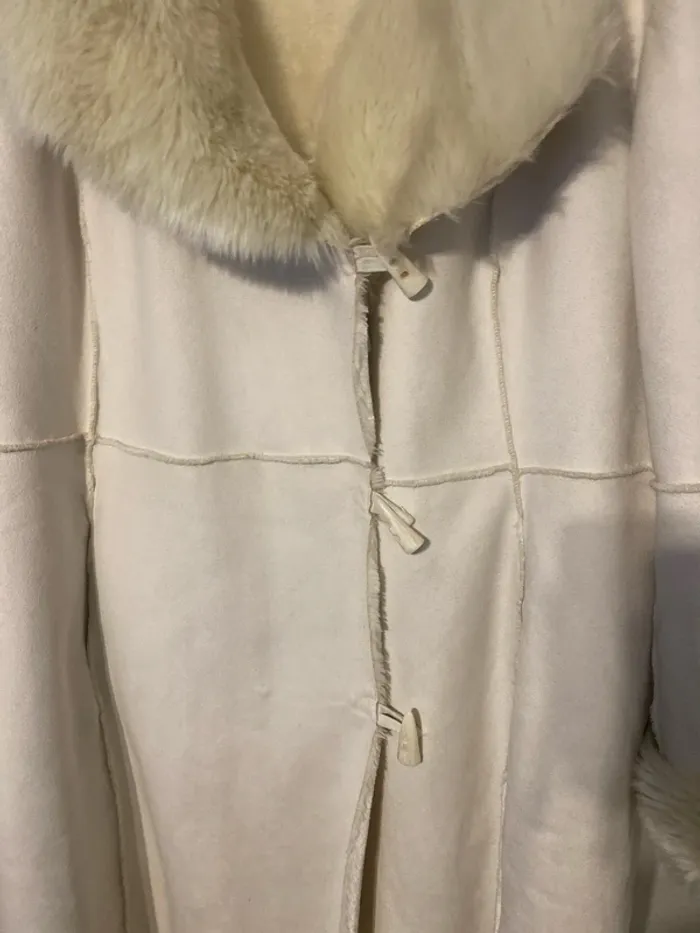 superbe manteau large col blanc cassé Jean-Marc Philippe taille 8: 56 neuf - photo numéro 7
