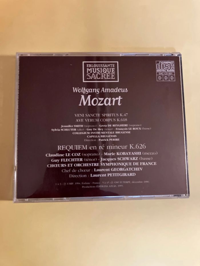 CD. Mozart. Requiem . Veni Sancte Spiritus Ave Verum - photo numéro 2