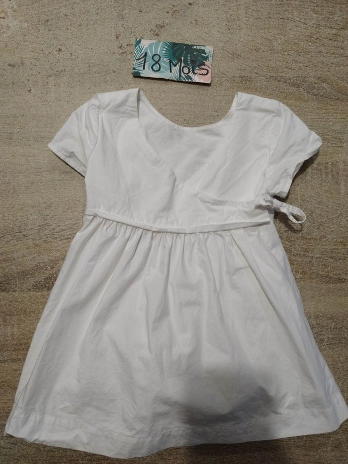 Robe Bébé Fille Absorba 3 Mois - Blanc Cassé - Tricot Acrylique - Occasion