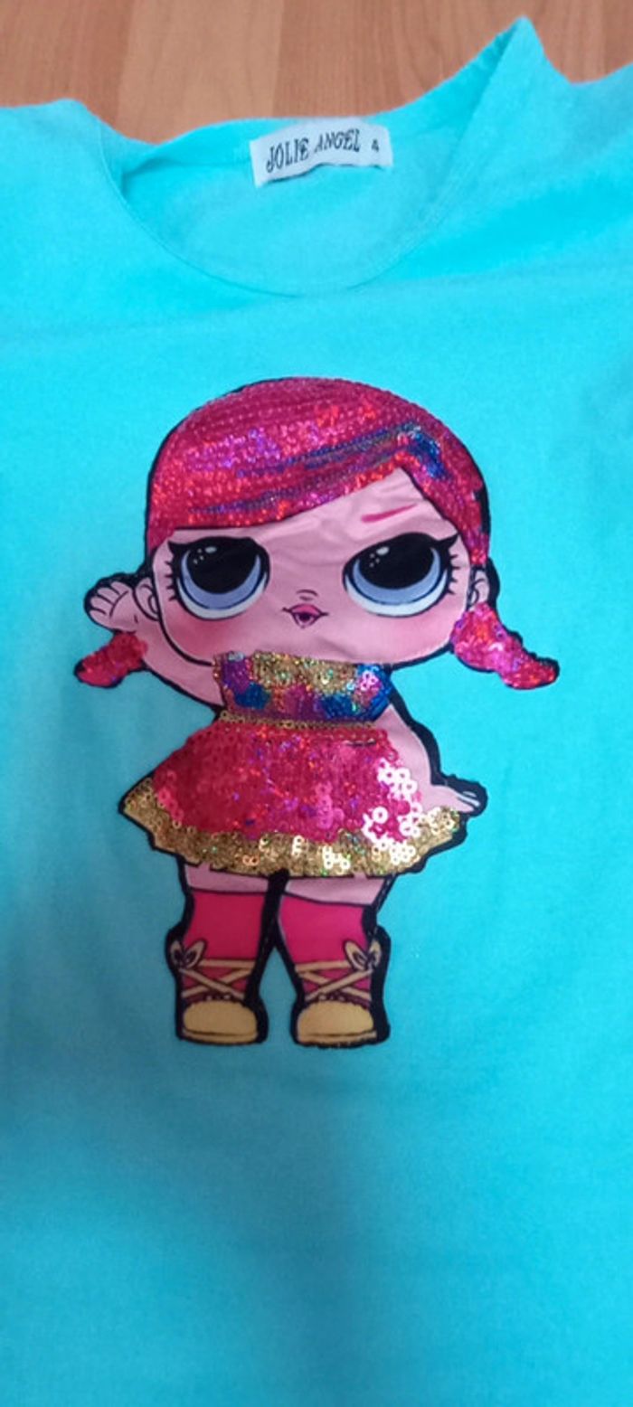 T-shirt 4 ans bleu Jolie Angel - photo numéro 3