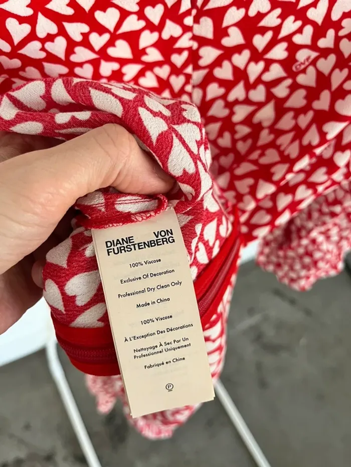 Robe cœurs rouge et blanc Diane Von Furstenberg - photo numéro 4
