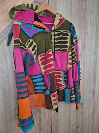 Veste patchwork colorée style népalais – Taille L/XL