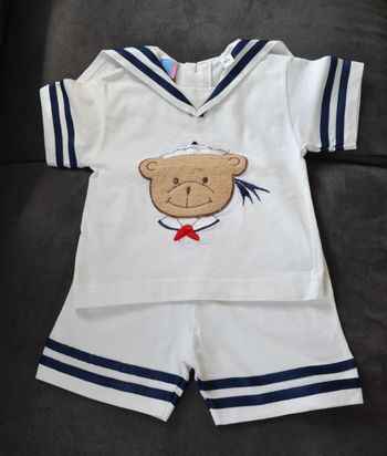 Ensemble short et tee-shirt marin 12 mois