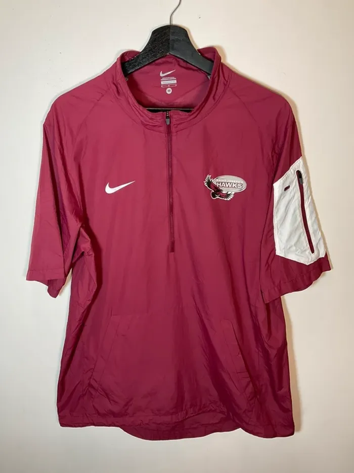 Veste coupe-vent 1/4zip manches courtes bordeaux pour homme Nike St Joseph Hawks taille M 304