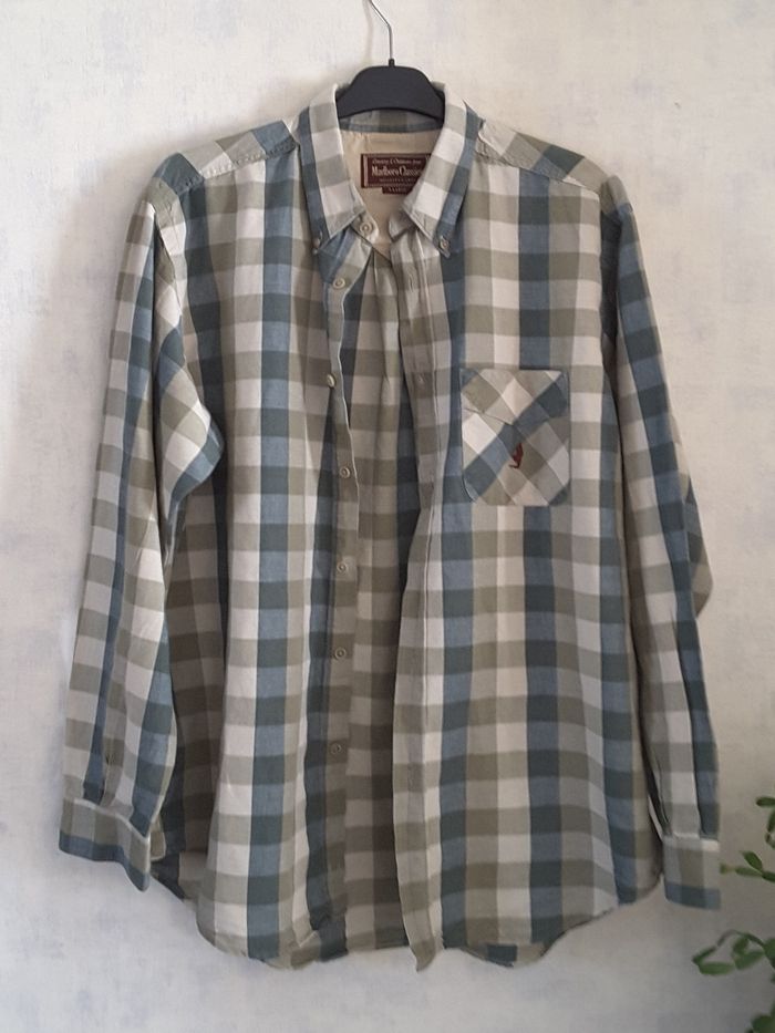 Chemise à carreaux, coton et lin – Malboro Classics – X Large