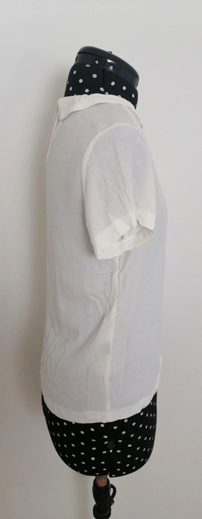 Top / haut blanc col claudine Taille XS Comptoir des cotonniers - photo numéro 6