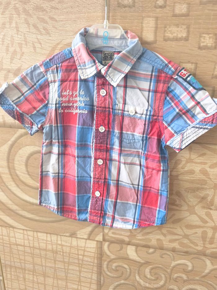 Chemise à carreaux été garçon 2 ans tao - photo numéro 2