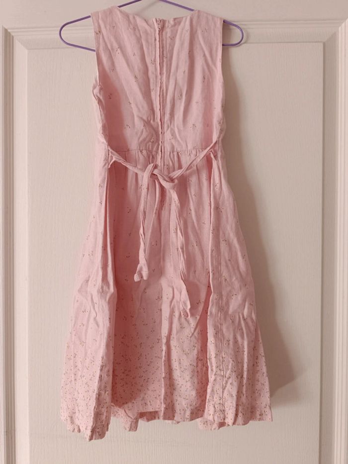Robe de cérémonie rose poudré avec petites fleurs 5 ans neuve - photo numéro 4