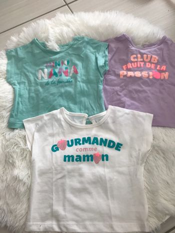Lot t-shirt gemo bébé fille