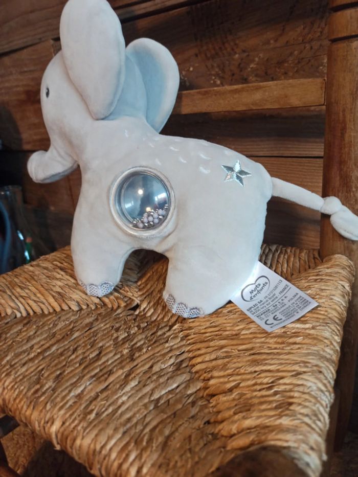 Peluche éléphant mots d'enfants tbe - photo numéro 2