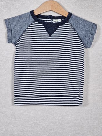 T-shirt manche courte marinière tape à l'œil 9 mois 71 cm