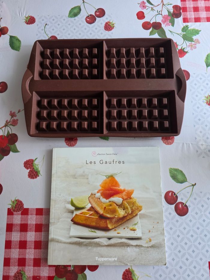 MOULE À GAUFRES TUPPERWARE EN SILICONE AVEC LE LIVRE 31 RECETTES