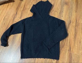 Pull maille épais capuche