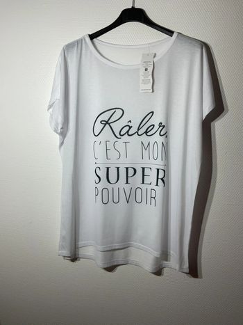T-shirt femme « raler, c’est mon super pouvoir » taille unique (38-46)-zafa- neuf avec étiquette