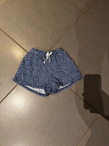 Short / Bermuda souple avec noeud à la taille - Okaidi - Bleu marine, blanc & jaune - 6 ans