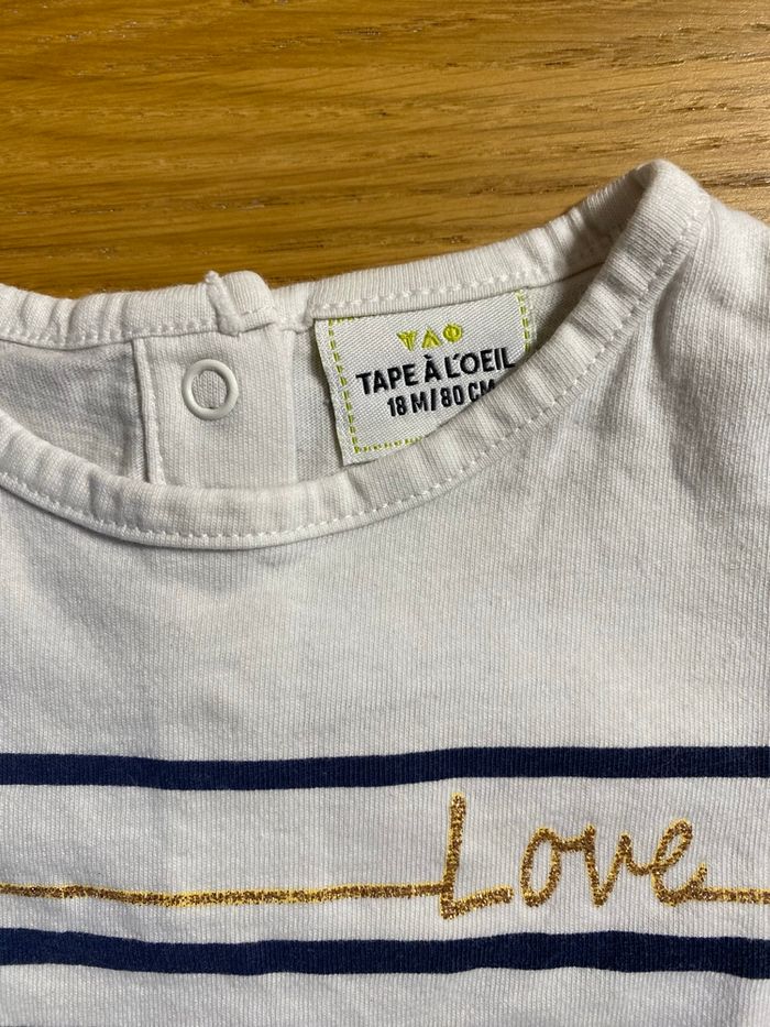 TAO T-shirt marin love Taille 18 mois - photo numéro 5