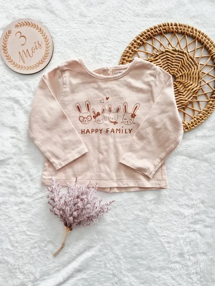 Ensemble T-shirt manches longues et legging 3 mois - photo numéro 2