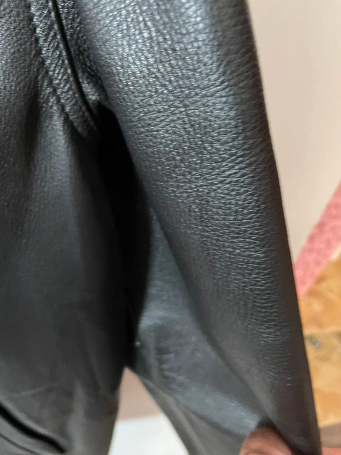 Blouson vintage homme en cuir véritable Chevignon marron années 90 taille L - photo numéro 6