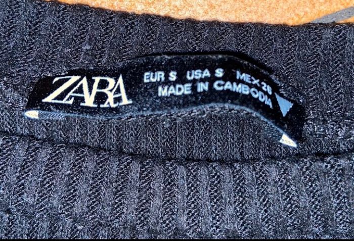 Haut couleur manche longue cotele avec noeud s Zara - photo numéro 2