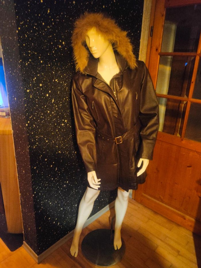 Veste en cuir véritable