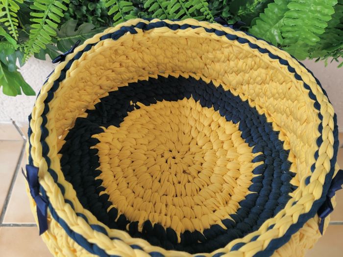 Gros panier de rangement rond en Trapilho - photo numéro 2