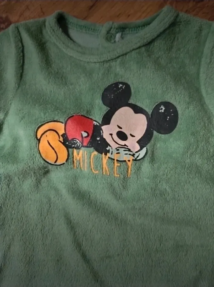 Pyjama velours mickey 3 mois disney - photo numéro 4