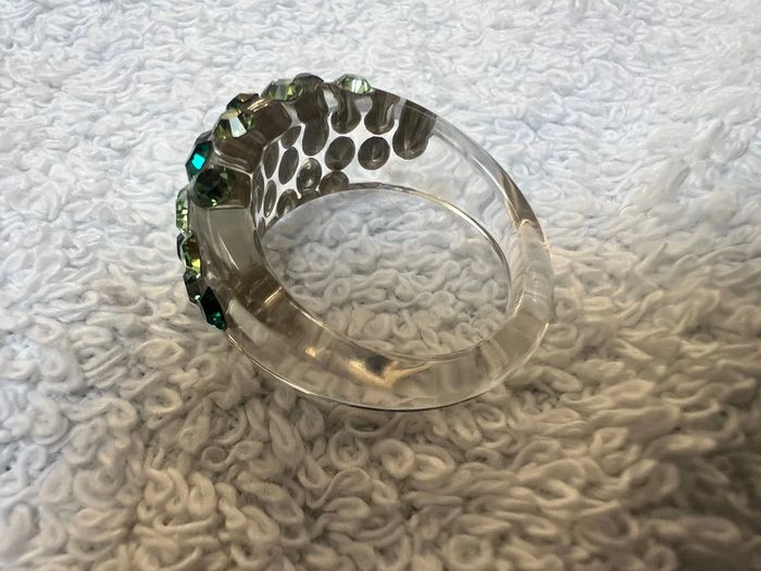 bague cristaluna mona cristal acrylique transparent swarovski neuf 100 303 c1 - photo numéro 4