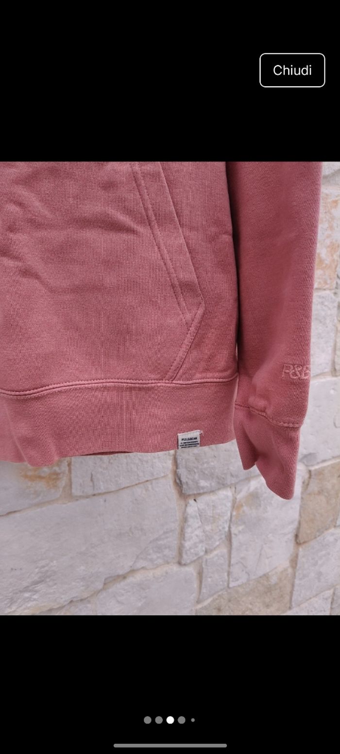 Felpa con cappuccio rosa cipria taglia S unisex - photo numéro 3