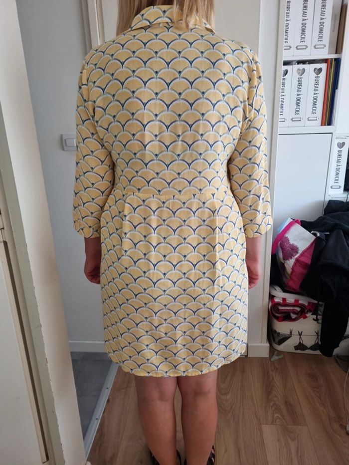 Robe boutonnée jaune neuve SarahJohn XL - photo numéro 3